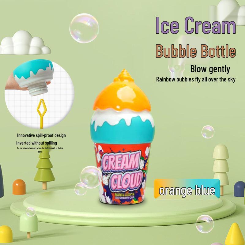 Cross-border Non-Spill Ice Cream Bubble Wand for Kids - Summer Outdoor Toy