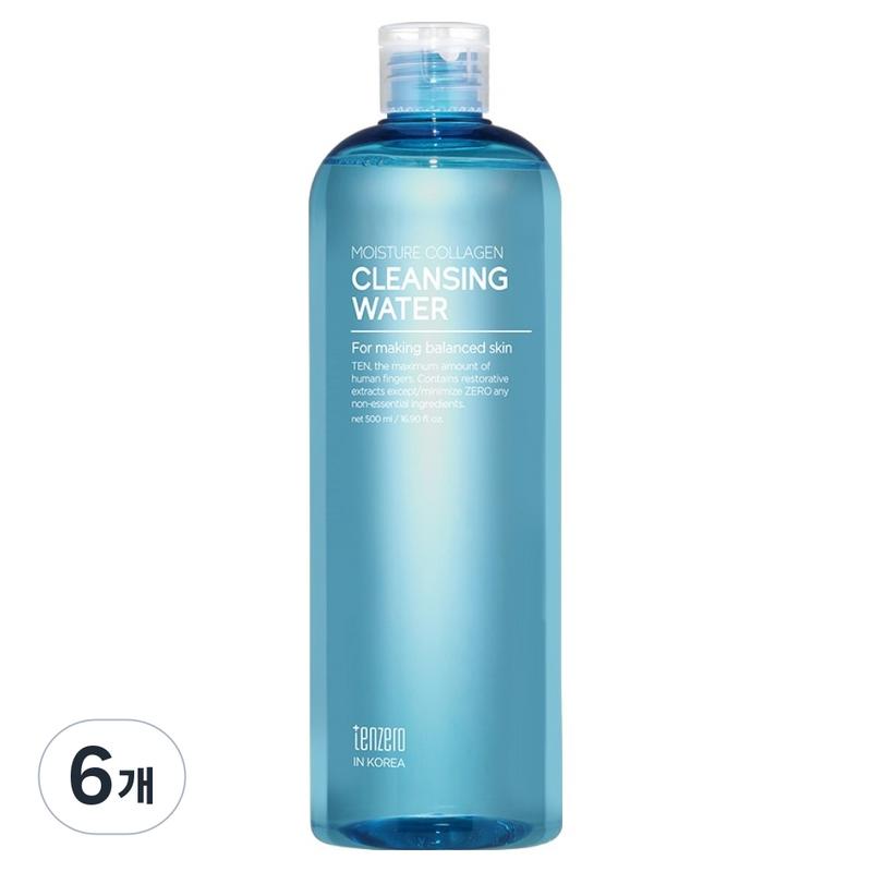 TENZERO Moisture Collagen Cleansing Water, 500ml, 6 pcs