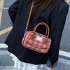 Large capacity handbag commuter rad antique retro plaid style messenger bag retro shoulder bag
