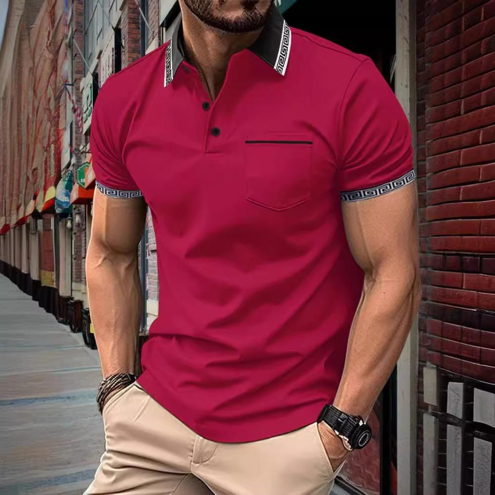 Men's Solid Color Lapel Daily Casual Polo Shirt