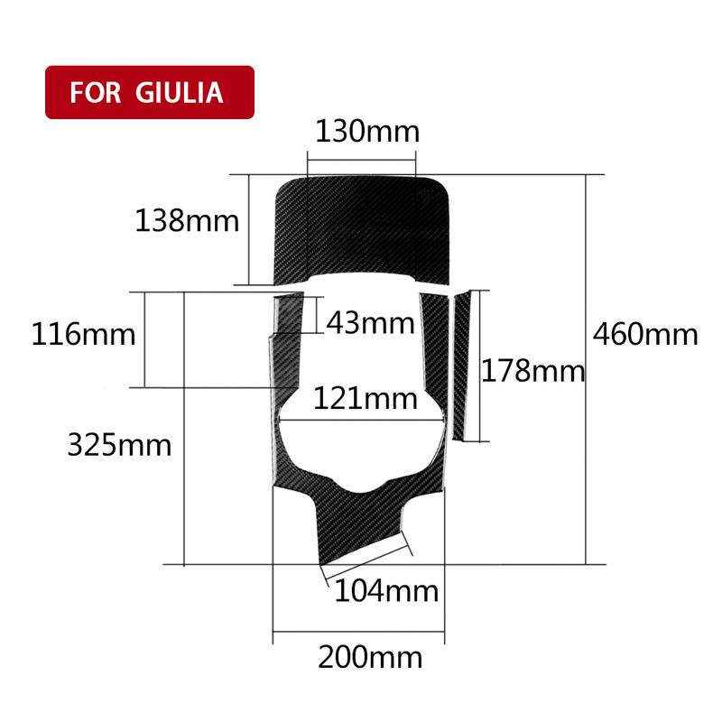 Autocollants d'accessoires intérieurs style fibre de carbone véritable Couvercle de panneau de cadre de pommeau de levier de vitesses de voiture Garniture Pour Alfa Romeo Giulia 2017 2018