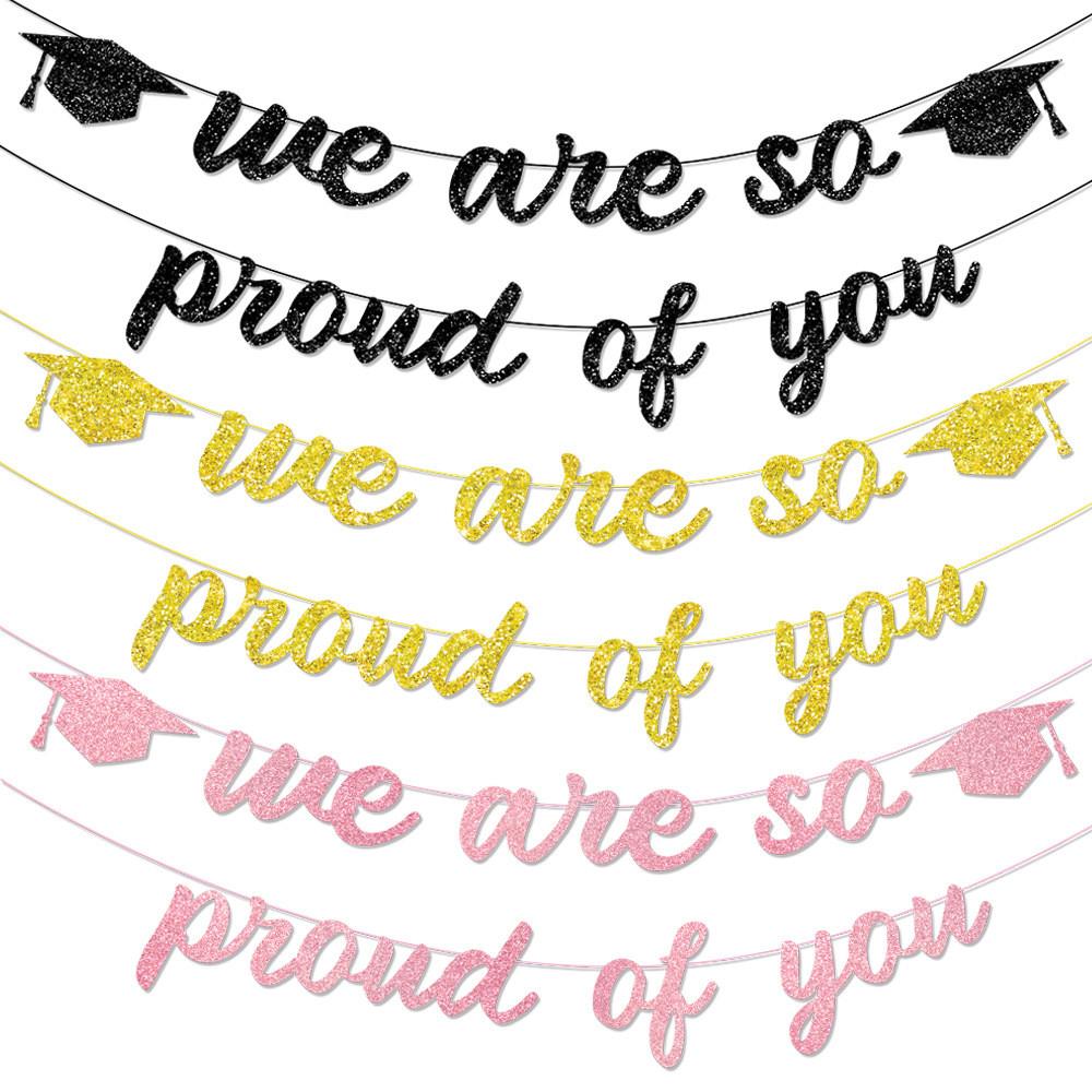Graduation Theme Season Flash Paper Banners Party Scene Decoration Props