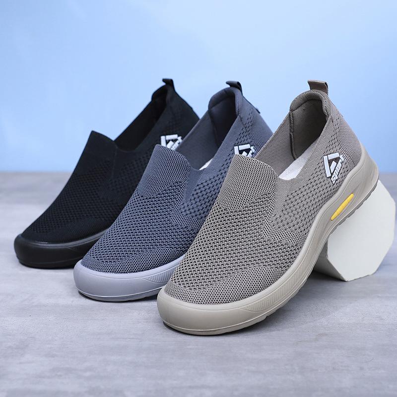 Schuhe Herren Frühling und Herbst Freizeitschuhe weiche Sohle Trend ein Pedal Laufen Herrenschuhe flacher Mund atmungsaktiv leicht Slipper einzelne Schuhe