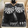 1PC Black white animals Print Flannel Blanket, High quality Comfortable for All Seasons, Home Decor, Warmth and Comfort