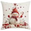 New Christmas Pillowcase Santa Claus Snowman Line Printed Cushion Pillowcase