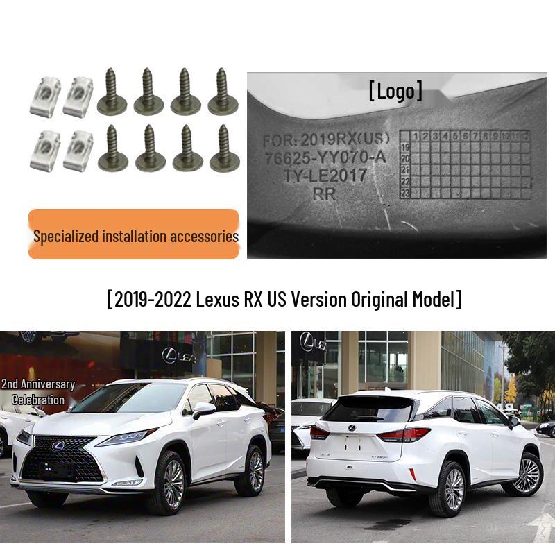 Front and Rear Mud Flap Covers for 2019-2022 Lexus RX