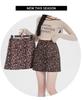 Suede Leopard Print A-line Midi Skirt for Women - Autumn/Winter 2024 Collection