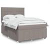 VidaXL Slatted Bed Base with Mattress Taupe 160x200 Cm Fabric 3291723