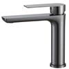 TLXT Light Luxury Gunmetal Grey Brass Basin Faucet