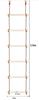 COMINGFIT 6-Step Wooden Rope Ladder for Athletic Activities, Kids' Toy, Sports Practice, Play Equipment (Large)