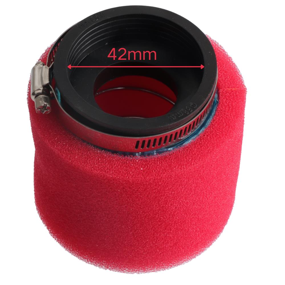 1Pc Black/Red Dual Foam Air Filter 35mm 38mm 42mm 45mm 48mm 50mm Universal Cleaner for Moped Scooter Off-road Bike Parts Air Filters 7