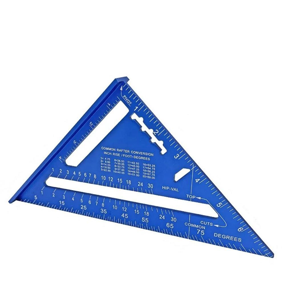 

Aluminum Alloy Triangle Ruler Inch Metric Angle Ruler for Woodworking Carpentry Engineering Drawing Precision Measurement Tool
