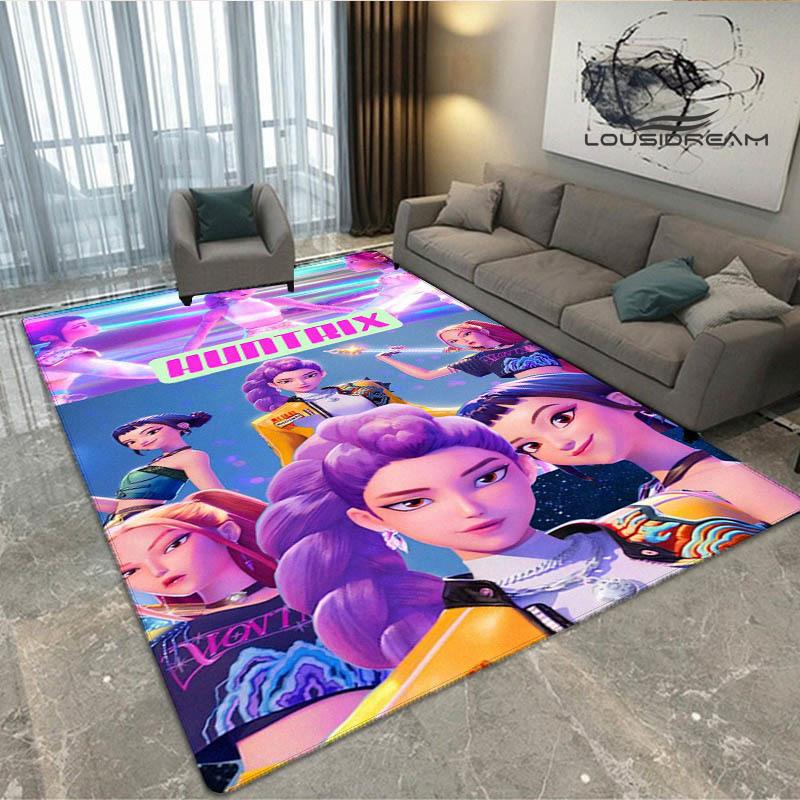 3D KPop Demon Hunters Print Carpet Non-slip Carpet Outdoor Carpets Area Rug Home Bedroom Decor Rug for Bedroom Birthday Gift