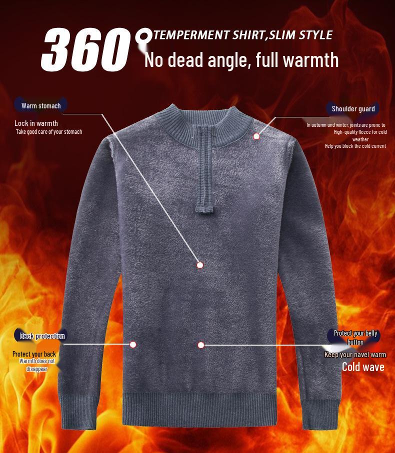 2025 Men's Trendy Thick Knit Half-High Collar Pullover