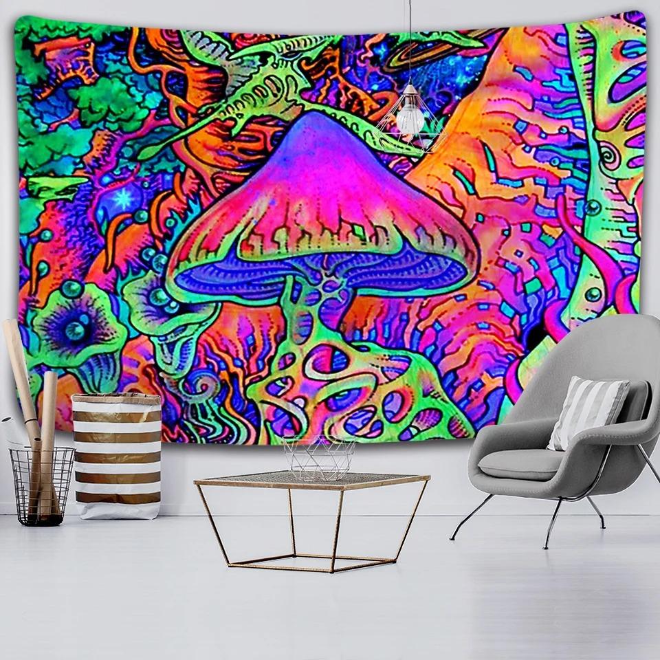 Forest Mushroom Cabin Wall Hanging Home Wall Decoration Tapestry Office Living Room Tapestry