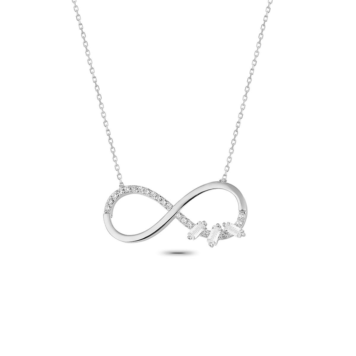 

Серебряное ожерелье с кулоном вечности