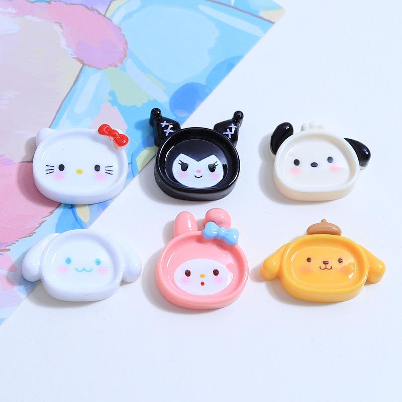 10 Pcs Cartoon Resin Cartoon Animals, Plates Style Hairpin Pendant Scrapbook Craft Diy Miniature Ornament Accessories A14