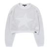 Bluetail Light Gray Star Jacquard Mesh Crop Knit Aaa4sw02lg