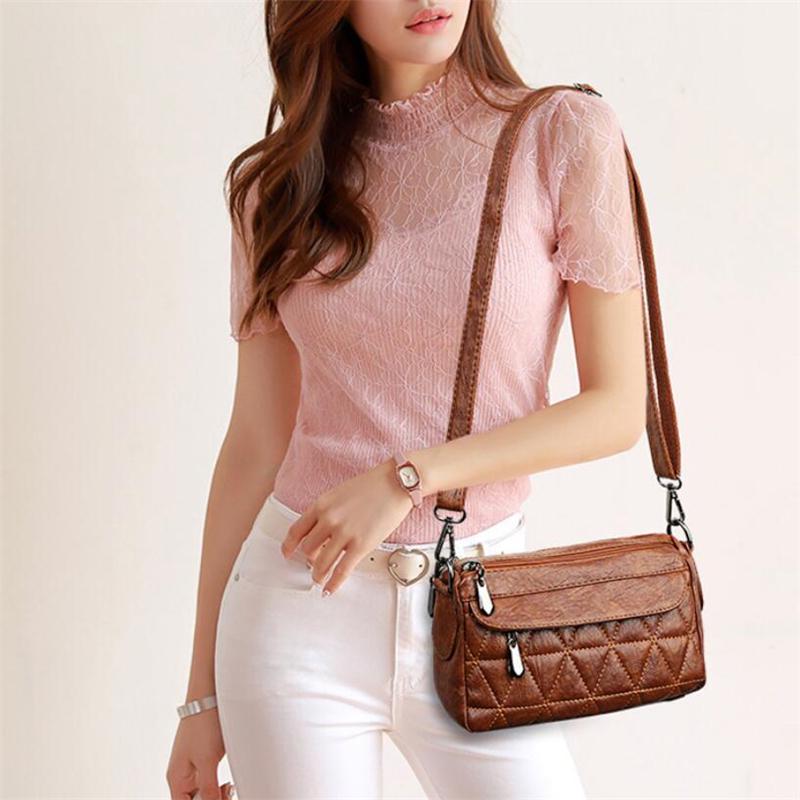 Geantă de umăr din piele PU pentru femei, textura, modă, doamne, geantă mică pătrată, femeie, geantă zilnică, geantă lată