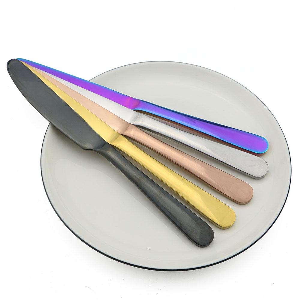 1-Piece Luxury Dinner Knife Rainbow Dinnerware Set Stainless Steel Flatware Knife Set Tableware Cutlery Steak Knives Set