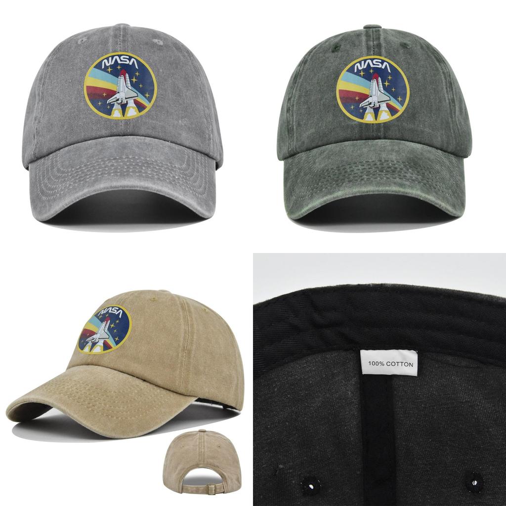Nasa Graffiti Print Baseball Cap Colorful Silk Screen Duck Tongue Cap Vintage Sun Hat Personalized Hat
