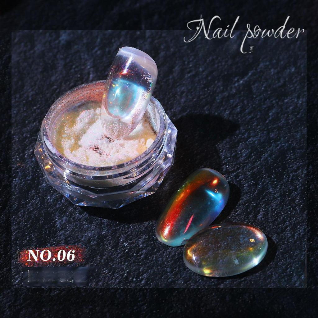 Aurora Spiegel Glitzer Nail Art Puder Eis Chamäleon Reiben Pigment Staub Funkelnder Charm Nägel Design DIY Dekorationen