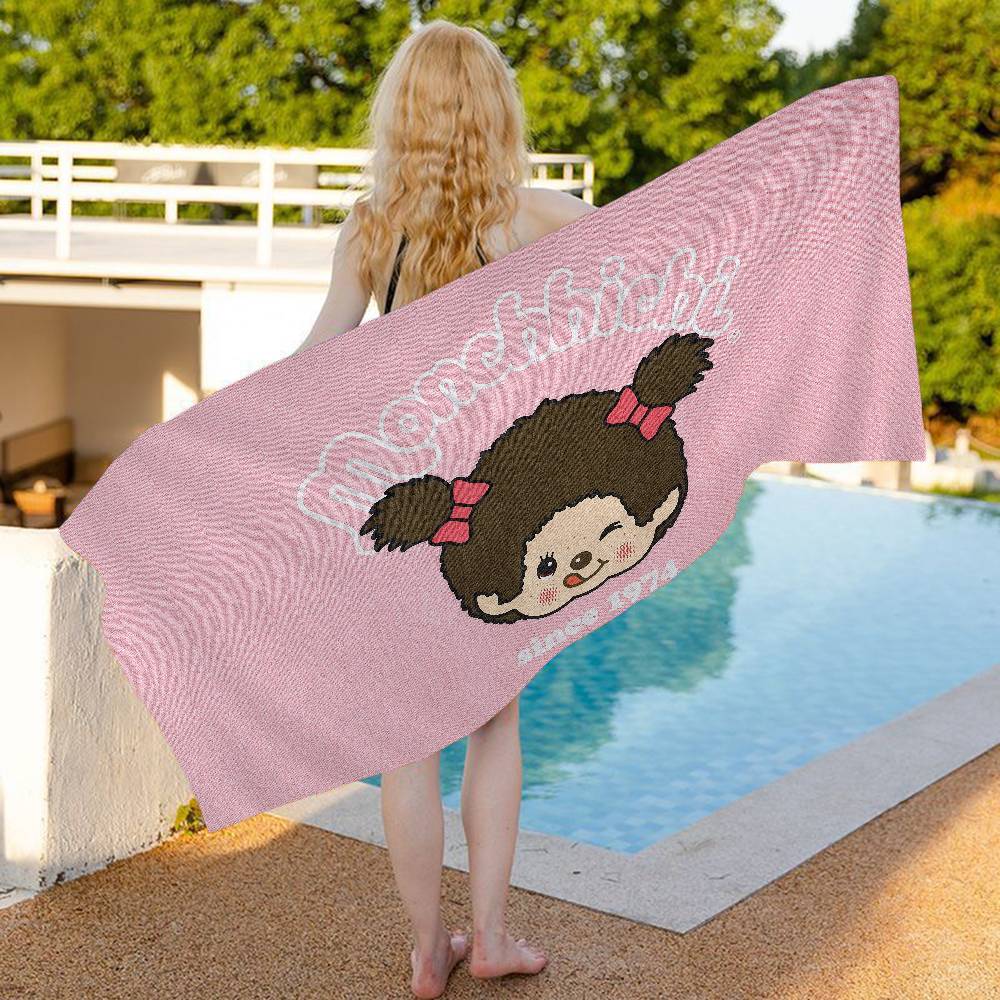 Popular Cute M-Monchhichi Beach Towel Colorful Bath Towels For Girl Microfiber Quick Dry Sand Free Beach Yoga Spa