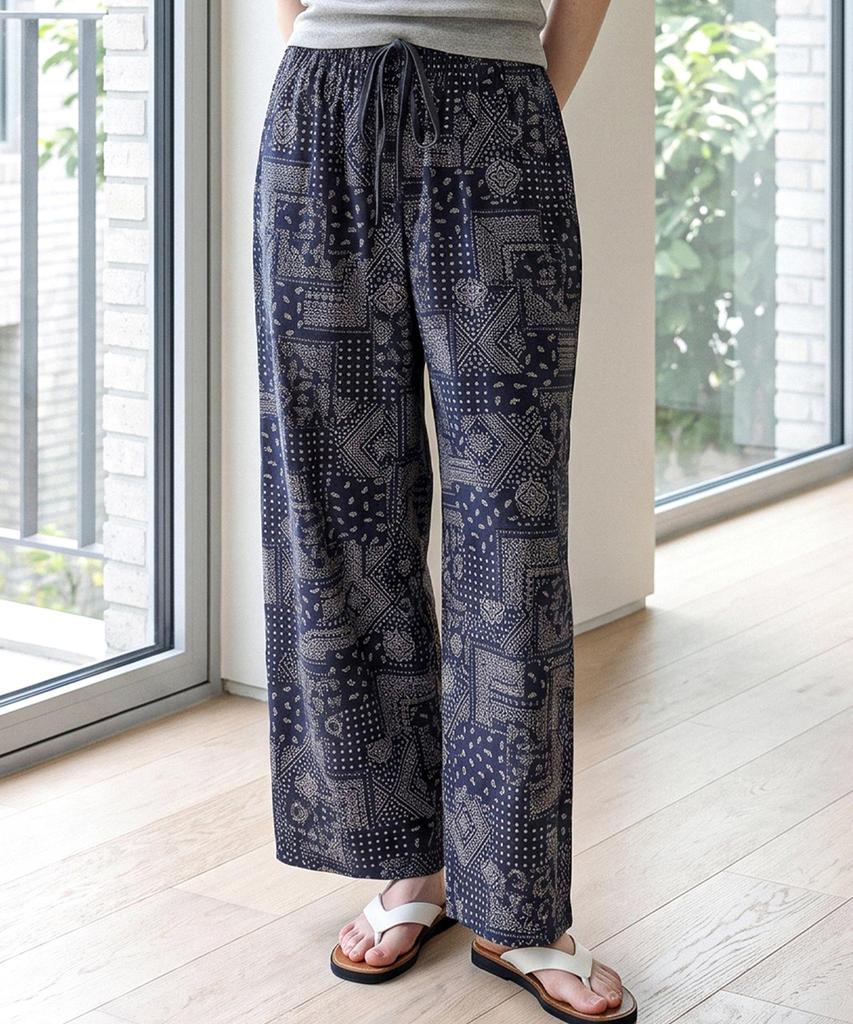 Poebeo21 Paisley Pattern Elastic Waist Long Pants (Ftdbpt033)