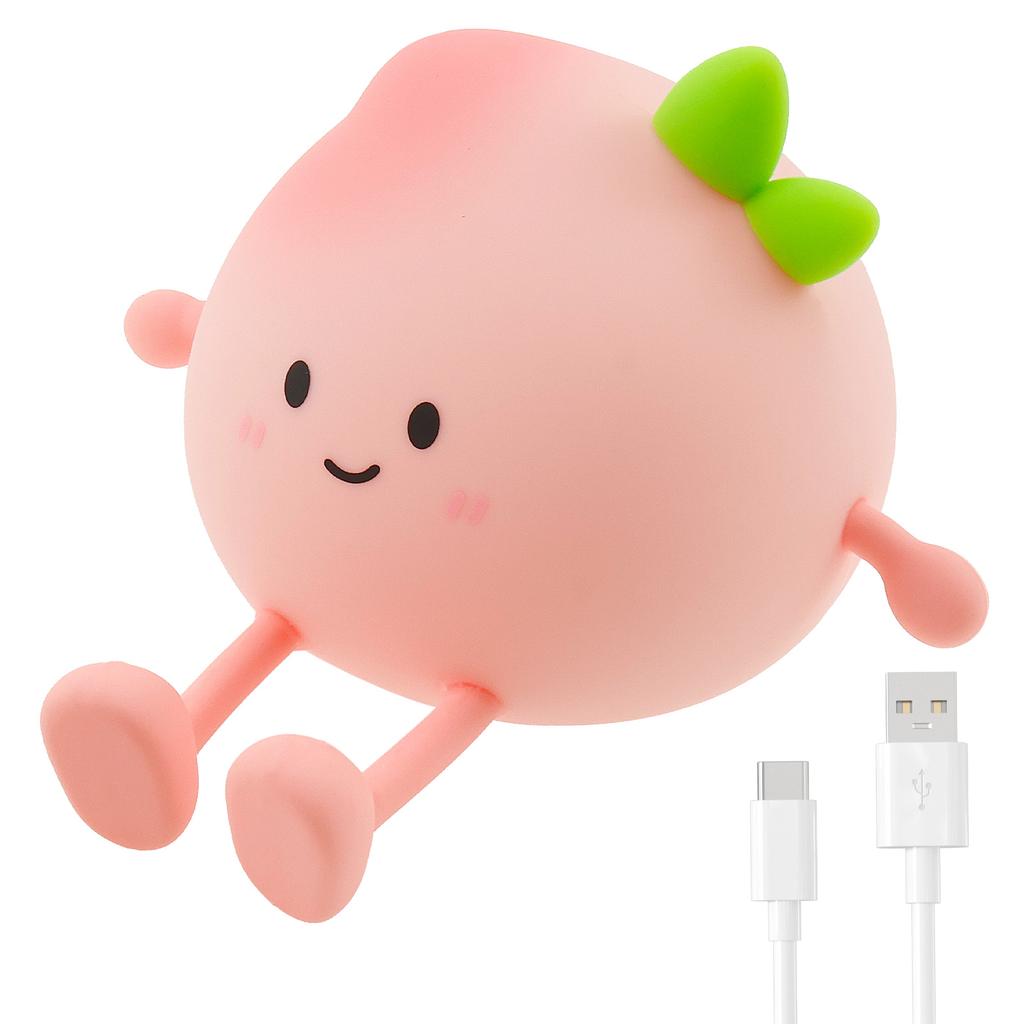 Cute Fox/Duck/Peach Butt Night Light Ornaments LED Squishy Novelty Animal Night Lamp for Bedroom Children's Room Decor Xmas Gift