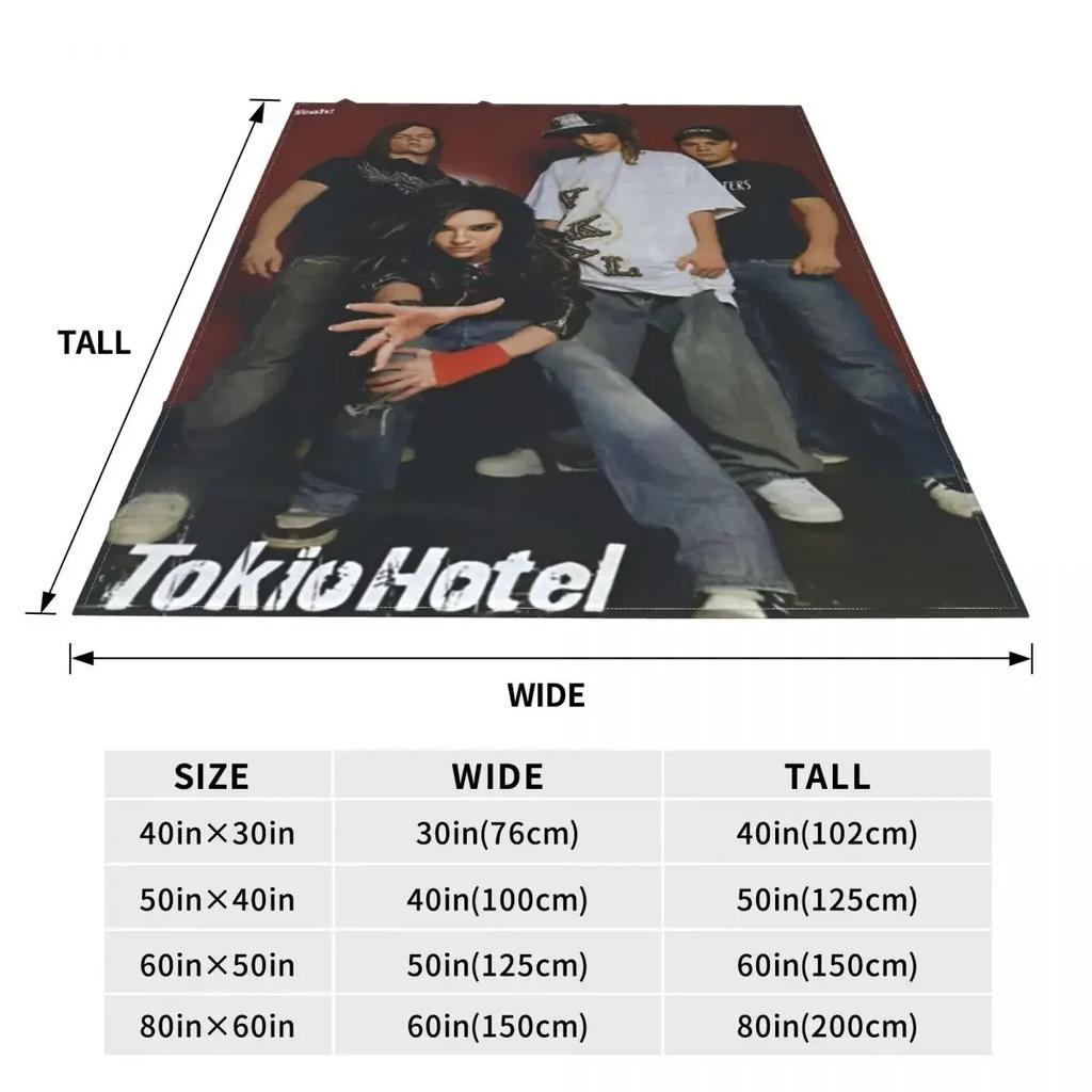 Tokio Hotel Blanket Bill Kaulitz Travel Office Flannel Bedding Throws Soft Warm Couch Chair Custom Bedspread Birthday Gift