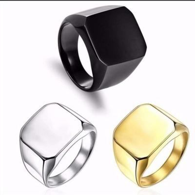 New Arrival Men's Ring Men's Domineering Business Ring Type Glossy Square Luxury Jewelry for Men