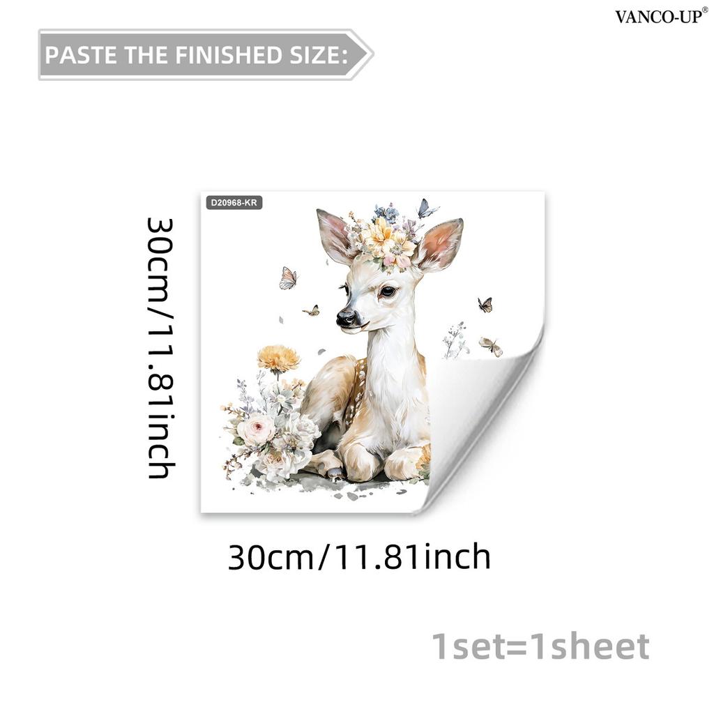Cartoon Animal Floral Butterfly Window Stickers, PVC Static Cling Glass Decals for Window Storefront Home Decoration