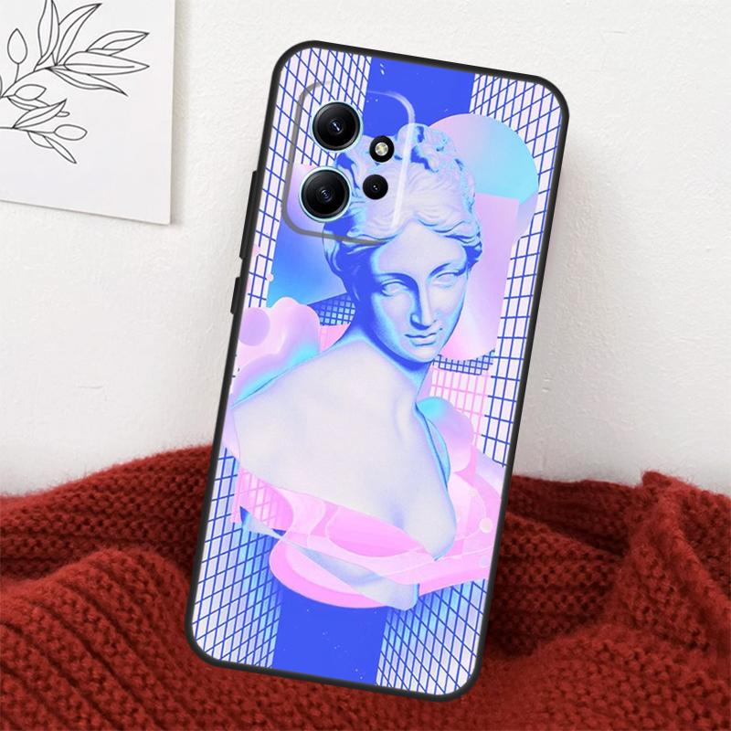 Great Wave Retro Cyber Statue Case For Xiaomi Redmi Note 14 13 10 11 12 15 Pro Plus Cover For Redmi 15 14C 12C 10C 13C 15C