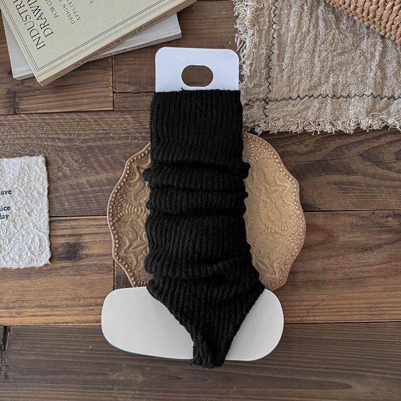 Boots Cotton Ballet Style Stepping Socks Cover Thickened Warm Stacking Socks Solid Color Thin Leg Socks