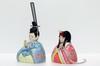 Kotohoki Shizuku Wooden Hina Doll with Round Tray, White, KTH-3201B1