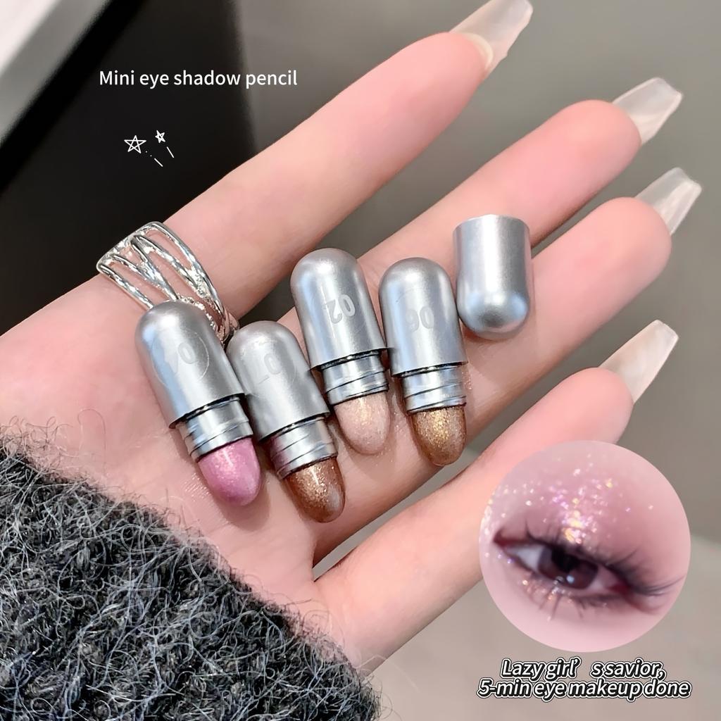 8pcs Mini Capsule Eyeshadow, Bagged Eyeshadow, Matte Shimmer Eyeshadow, Pearlescent, Fine Glitter, Long Lasting Waterproof Sweat Proof