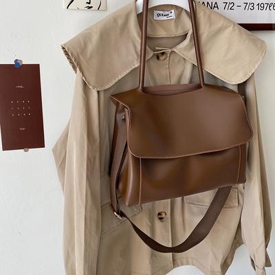 Large Capacity Bag Autumn and Winter New Retro Briefcase for Women Niche Design One-shoulder Crossbody Bag Trend