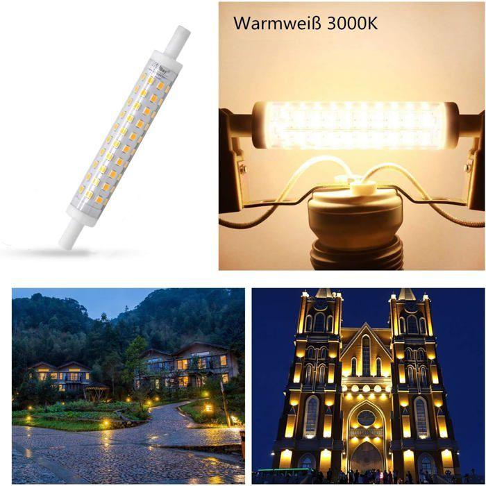 Ampoule LED R7s - AIMOONSA - J118 - 10 W (équiv. 80 W) - 3000 K (Blanc chaud) - 800 lm