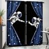 Modern Astronaut Themed Curtains Space Adventure Made Polyester Suitable Bedrooms Set Of 2 With Rod Pocket Bedroom Decor