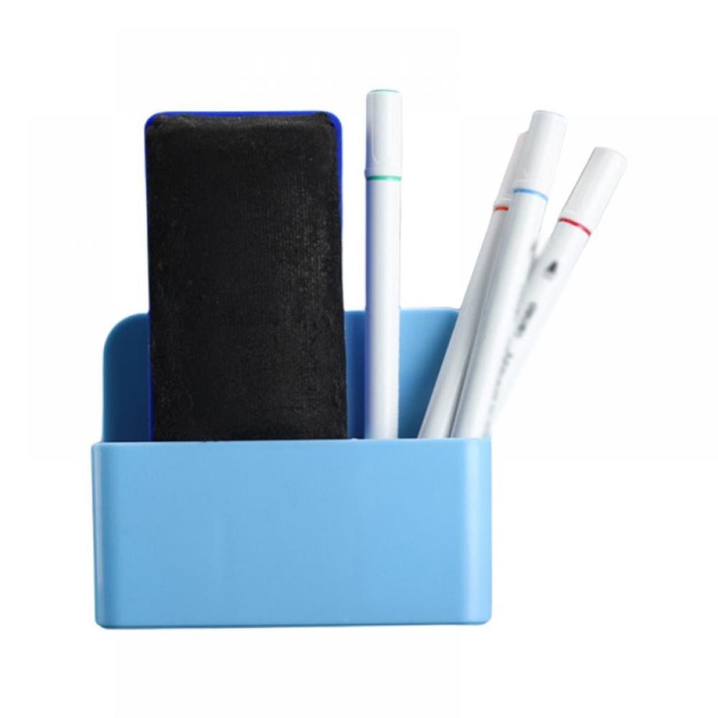 Magnetic Dry Erase Marker & Eraser Holder, Pencil Cup for Whiteboard, Fridge, Locker