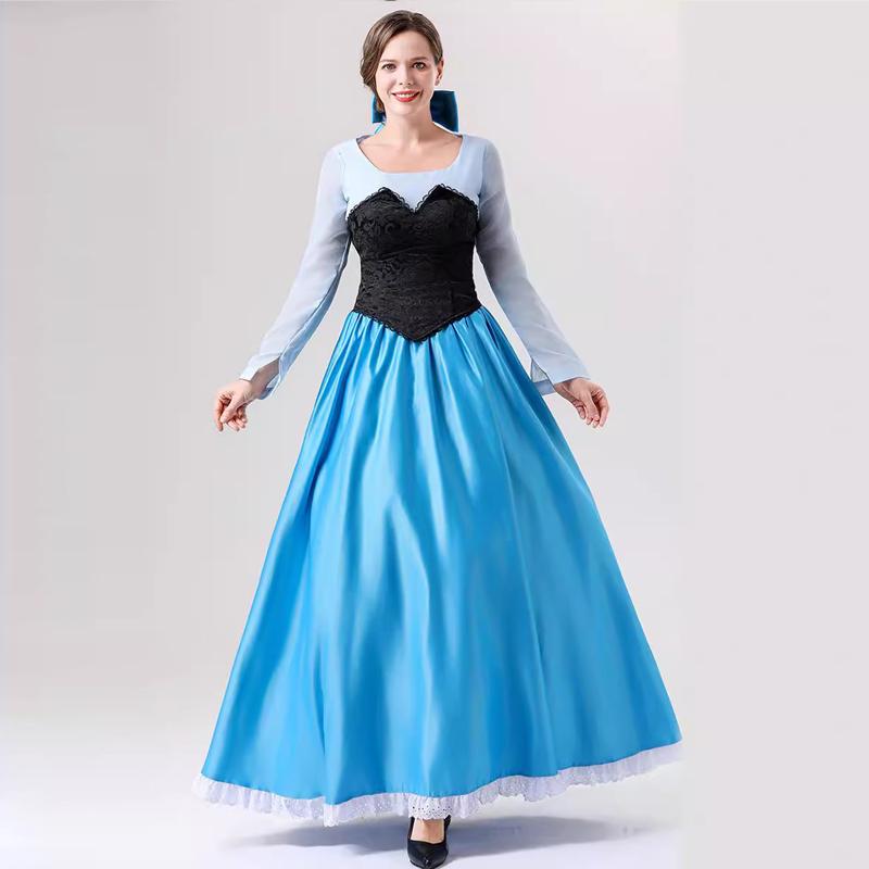 

Красуня Сукня Принцеси Рожевий Синій Косплей Костюм Довгі Сукні Одягання Одяг Виступ Вечірка День Народження Хелловін Різдвяна Сукня Дорослі Жінки- XL