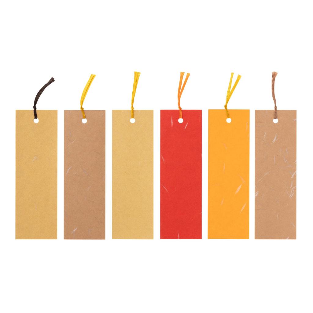 Kawasumi Washi Yuzen Washi Bookmarks Brown with Japanese Pattern Stencil-Dyed (6 Sheets)