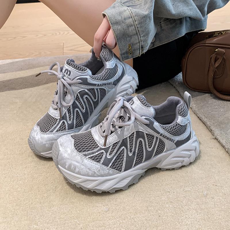 

Platform-soled mesh dad shoes for women 2025 autumn new breathable sports mountaineering jogging shoes for women casual sports shoes for women 40 синий