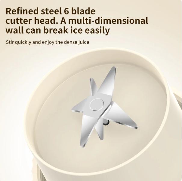 Juice Cup Portable Fruit Juice Blender USB Rechargeable Smoothie Mini 6 Cutter Electric Mini Bottle Summer Home