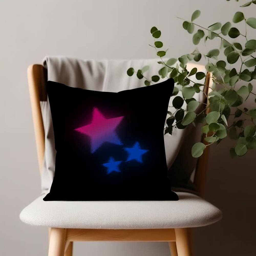 LGBT Bisexual Pride Pillow Case Home Double-sided Printing Short Plush Colorfast Microfiber Cushion Cover