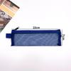 Retro Color Transparent Mesh Pencil Case - Portable Stationery & Makeup Bag for Students