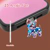 2pcs Shiny French Bulldog-Shaped Acrylic Dust Plugs and Cool Tech-Inspired Puppies, for Iphone/Type-C Interface - Shiny Rhinestone Design