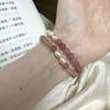 Peach Blossom Feng Shui Strawberry Crystal Natural Freshwater Pearl Bracelet Sweet and Cute New Chinese Style Bracelet
