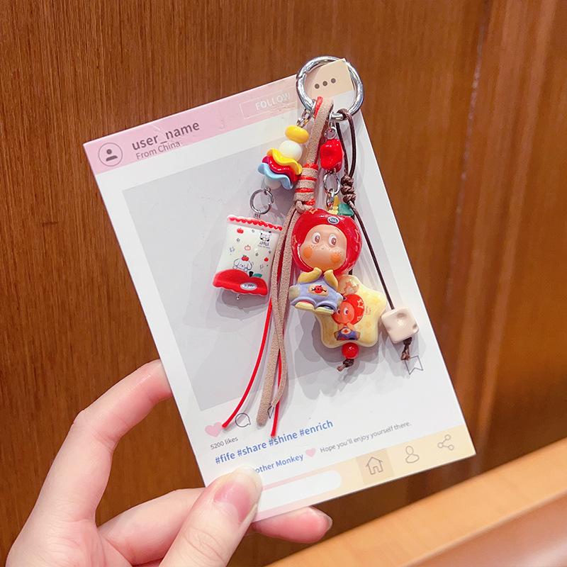 Handmade DIY Stars, Cute Dolls, Beaded Mobile Phone Chain Pendant, Car Keychain, Doll Pendant Accessories.