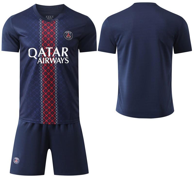 

2025-26 No. 7 Mbappe 10 Dembele 30 Messi Jersey Greater Paris Home Football Shirt Set #M